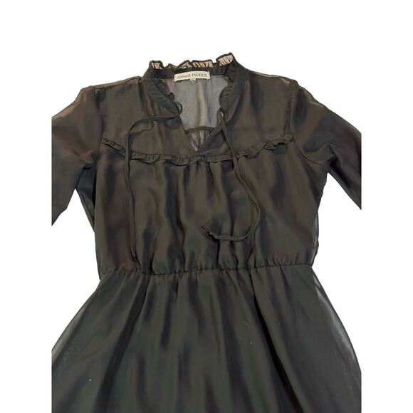 Black Layered Mini Dress - Picture 2 of 4